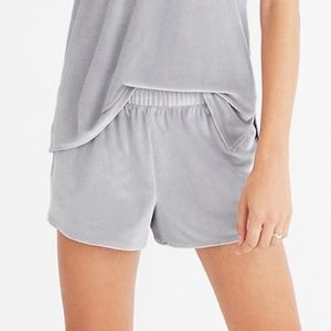 Madewell Dark Silver Velvet Pajama Bottoms